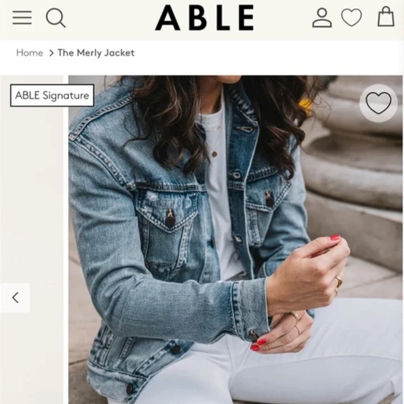 ABLE THE MERLY JACKET Denim - Size Small - Picture 6 of 7